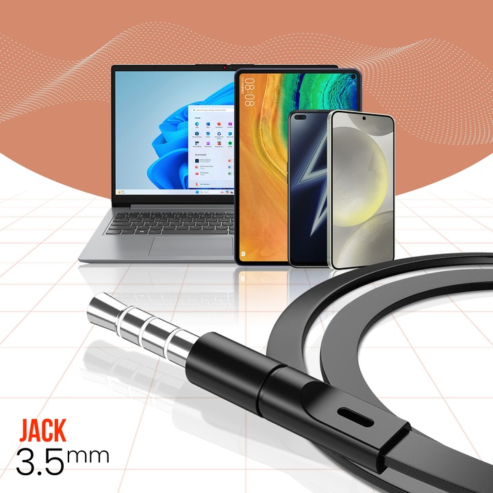 Actual product image xO wired earphones EP68 jack 3,5 mm black (Cable)
