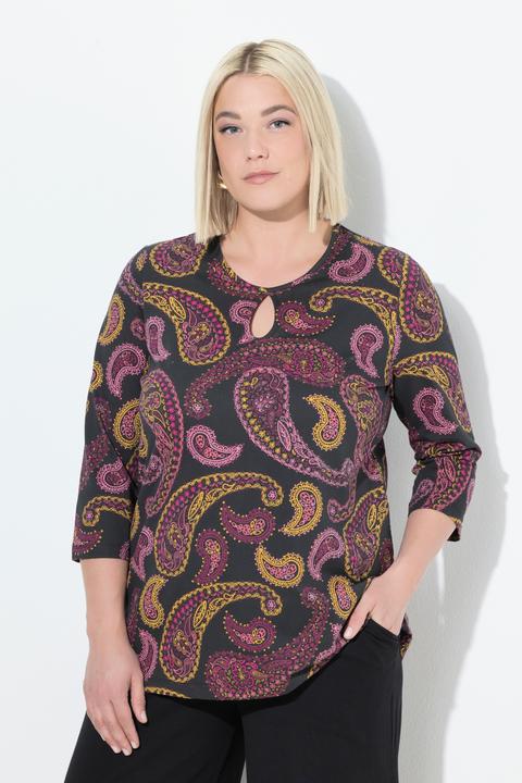 Actual product image Ulla Popken Midnight Paisley Cotton Tee (42, 44)