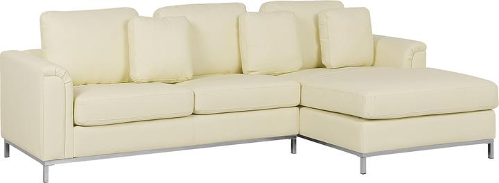 Produktbild Beliani Linkes Leder-Ecksofa beige Farbe OSLO (Ecksofa)