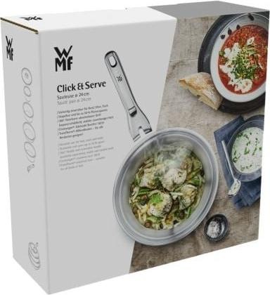 Immagine prodotto WMF Padella Click&Serve (24 cm, Padella per friggere, Acciaio inossidabile)