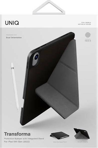 Actual product image Uniq etui Transforma iPad 10 gen. (2022) Antimicrobial czarny/ebony black (Apple iPad 2022 (10th Gen))