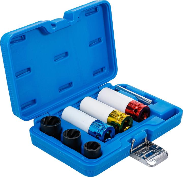 Actual product image BGS Power socket and spiral profile socket spanner set | Drive square socket 12.5 mm (1/2") | (12.5 mm)
