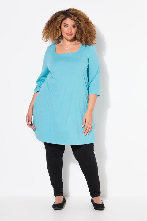 Produktbild Ulla Popken Longshirt, A-Linie, Carré-Ausschnitt, 3/4-Arm (50, 52)