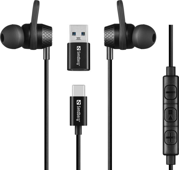 Actual product image Sandberg USB-C/A In-Earset with Line-Mic (Cable)