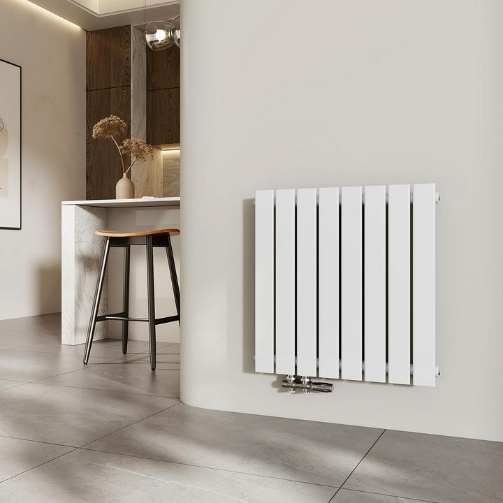 Produktbild Emke Heizkörper, Flachheizkörper mit Zentralanschluss, Weiss 63x61cm 450W Einlagig (450 W)