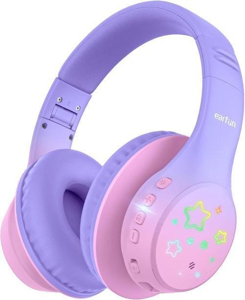 EarFun K4 Kinder Bluetooth Kopfhörer mit LED Licht, Lautstärkebegrenzung & Mikrofon