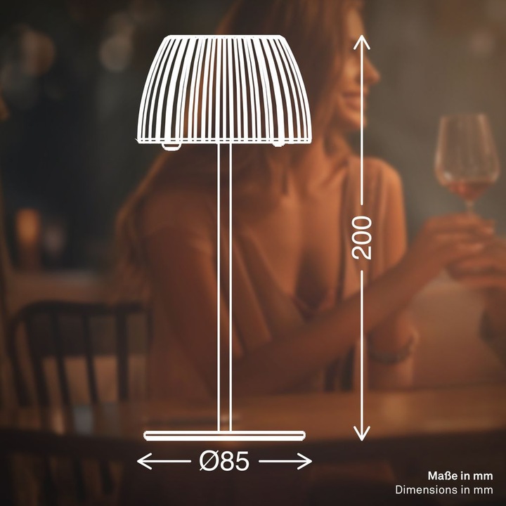 Produktbild Briloner Brilo unplugged RIFFLE Akku Mini Tischleuchte mit Lichtkante - Weiss (150 lm)