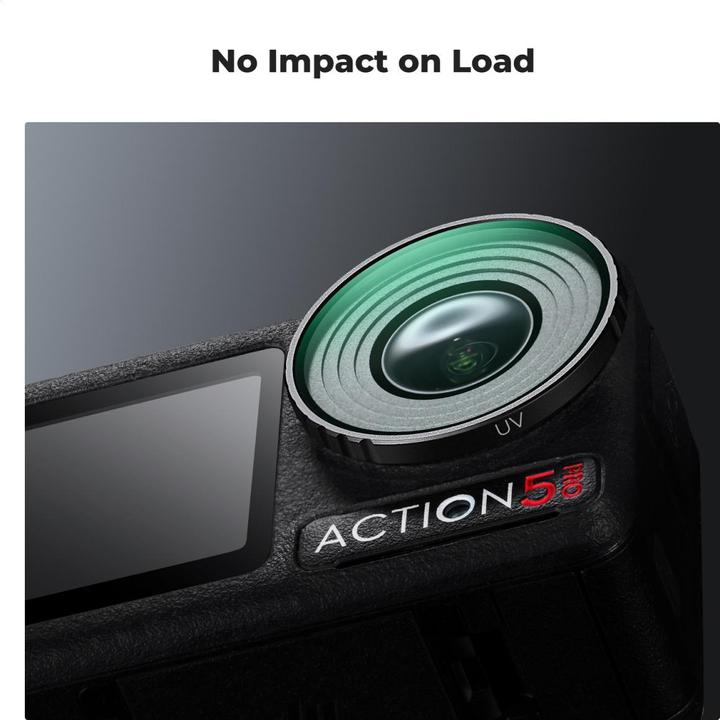 K&F Concept UV, HD, Anti-Reflection Green Coating, Waterproof and Scratch Resistant on One Side, For Osmo Action (Osmo Action 4)