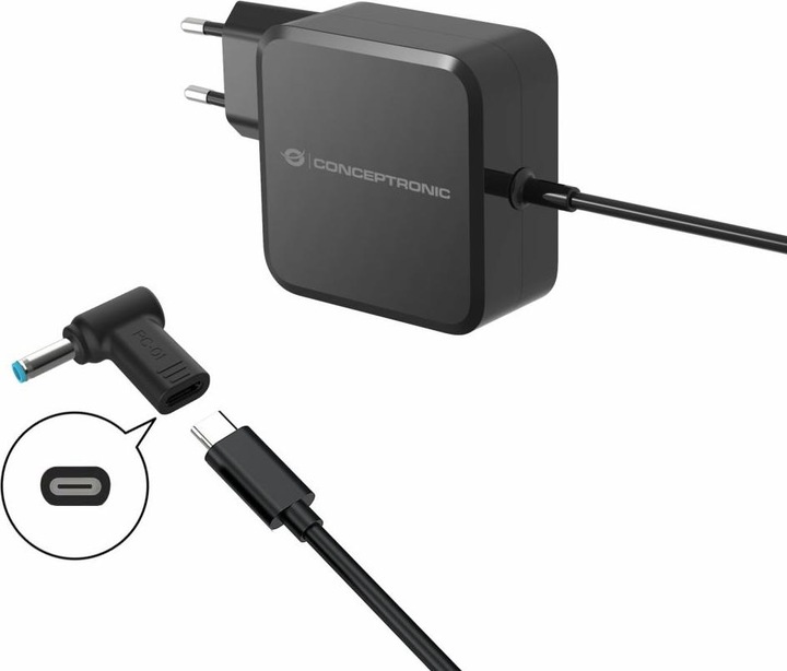 Actual product image Conceptronic Adapter USB-C -> DC, HP 4.5x3.0mm 18-20V sw