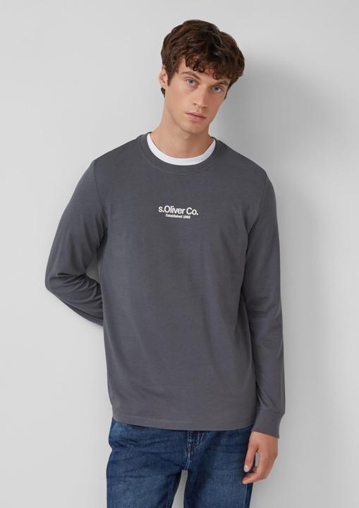 Produktbild s.Oliver T-Shirt Longsleeve aus Baumwolle mit Rippbündchen und Logo (S)