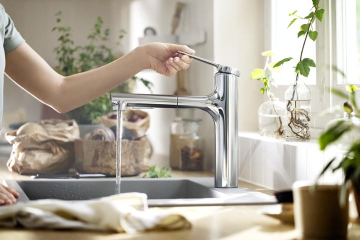Image du produit hansgrohe HG Mitigeur monocommandé pour évier Zesis M33 160, douchette extractible, 2 jets chrome