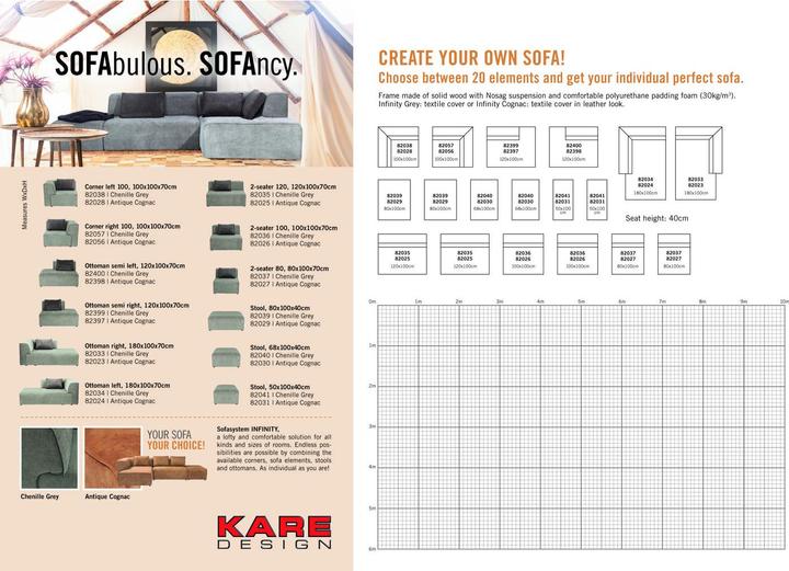 Image du produit Kare Design Angle 100 Infinity Elements Gris Gauche (Canapé modulaire)