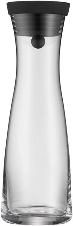 WMF Wasserkaraffe 1l Glaskaraffe Karaffe Basic Kippdeckel schwarz (1 l)