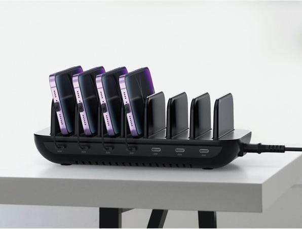 Image du produit Conceptronic Ladegerät 7Port 160W,7xUSB-C, PD 3.0 schwarz (160 W, 7 ports)