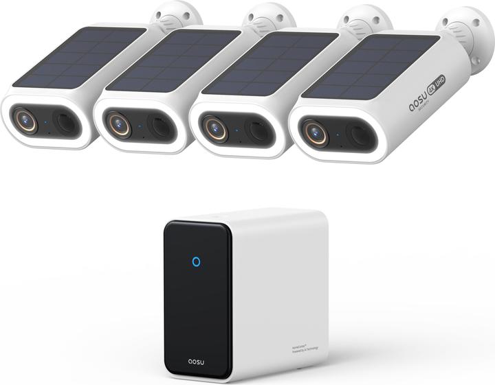 Actual product image Aosu 4K Solarcam P1 Max w/ Homecortex System - 4 Camera's (3840 x 2160 pixels)