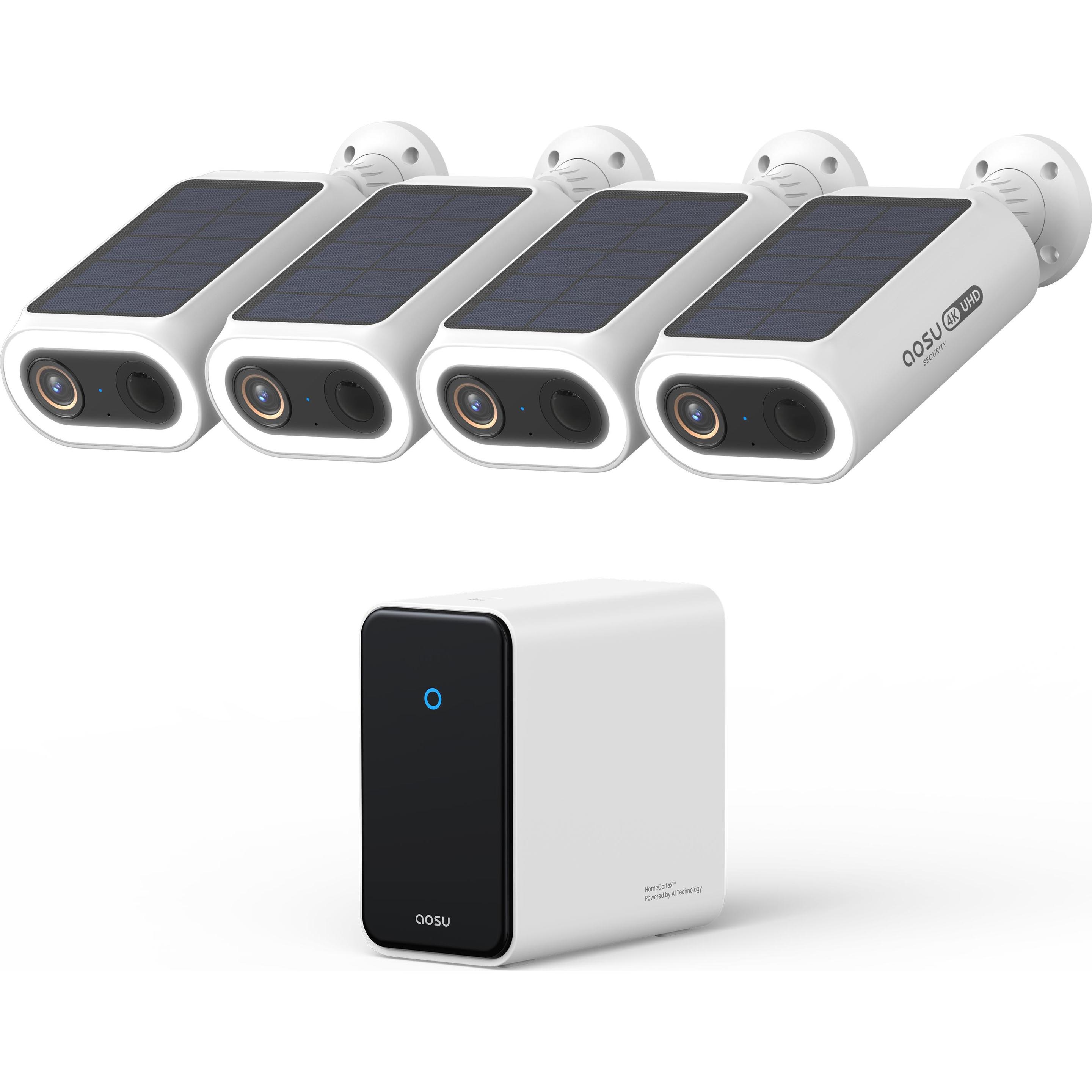 Aosu 4K Solarcam P1 Max con sistema Homecortex - 4 telecamere, Telecamera di rete