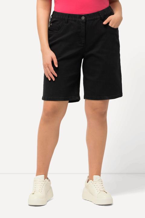 Immagine prodotto Ulla Popken Bermuda di jeans modello Mandy con taglio a cinque tasche e cintura comfort (58)