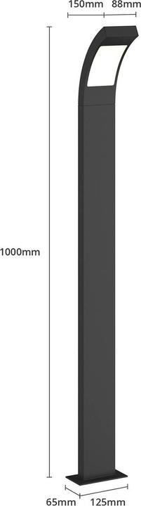 Actual product image Lucande Juvia outdoor garden light H100 Graphite/Opal (520 lm, IP54)