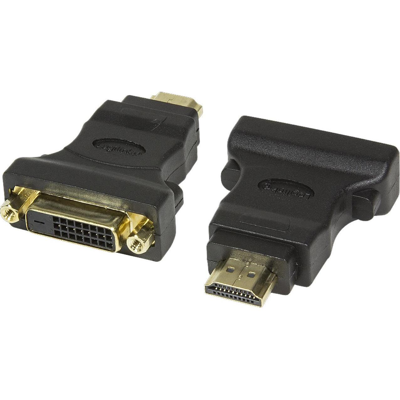 LogiLink Video Adapter (DVI), Data + Video Adapter, Schwarz