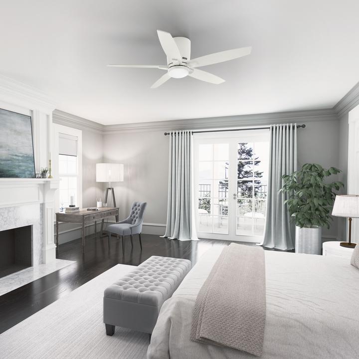 Actual product image Hunter Fans Deckenventilator Valencia Weiss mit LED & Fernbedienung (42 dB)