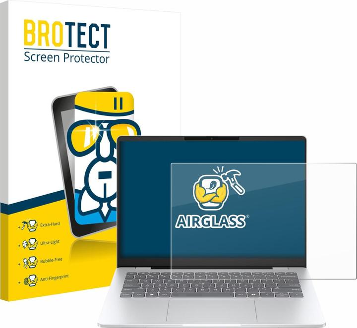 BROTECT Schutzglas für HP OmniBook 7 14" Laptop AI Schutzfolie Panzer Folie Glas Display Schutz klar (14", 16:10)