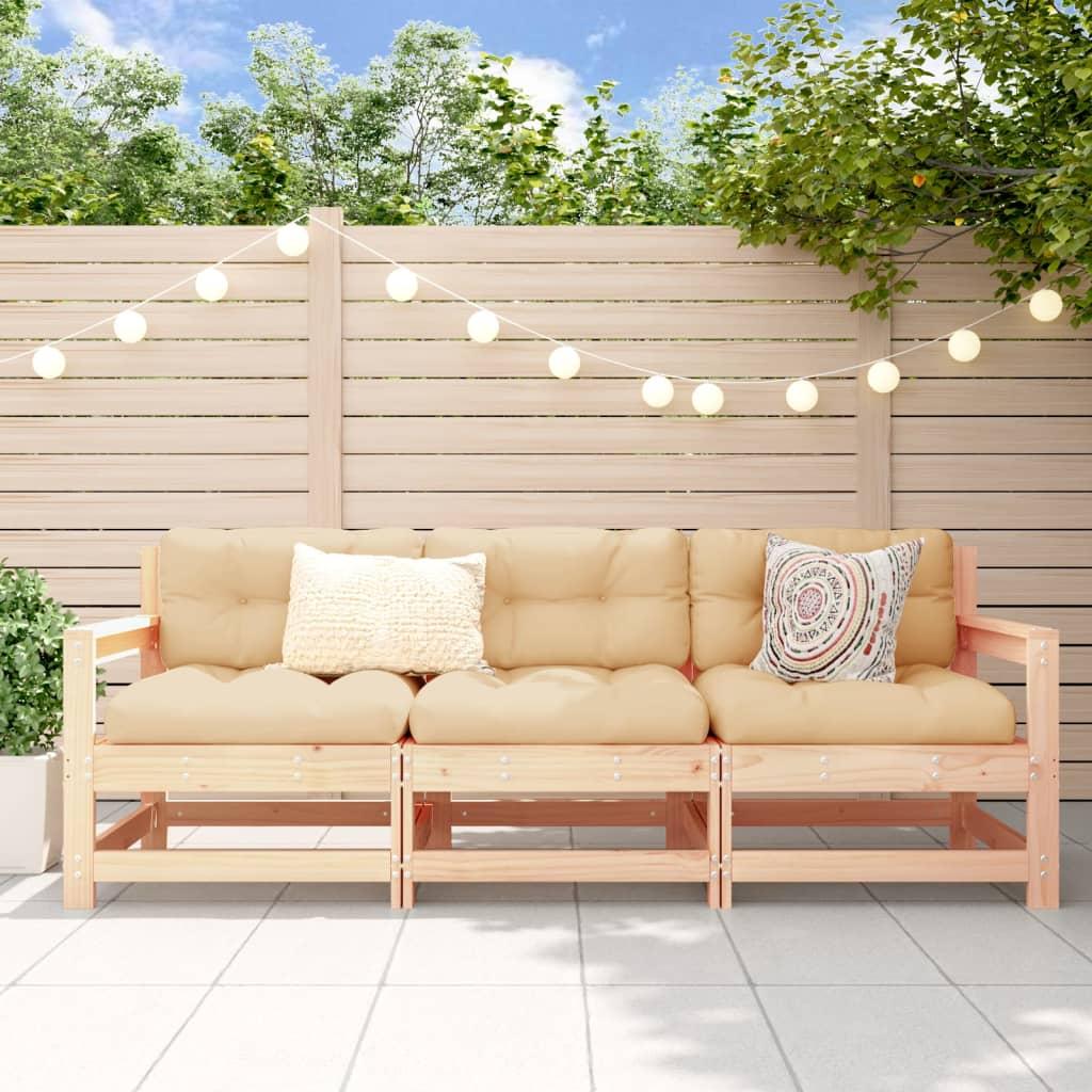 VidaXL, Gartenlounge, 3-tlg. Garten-Lounge-Set Massivholz Kiefer,Material
