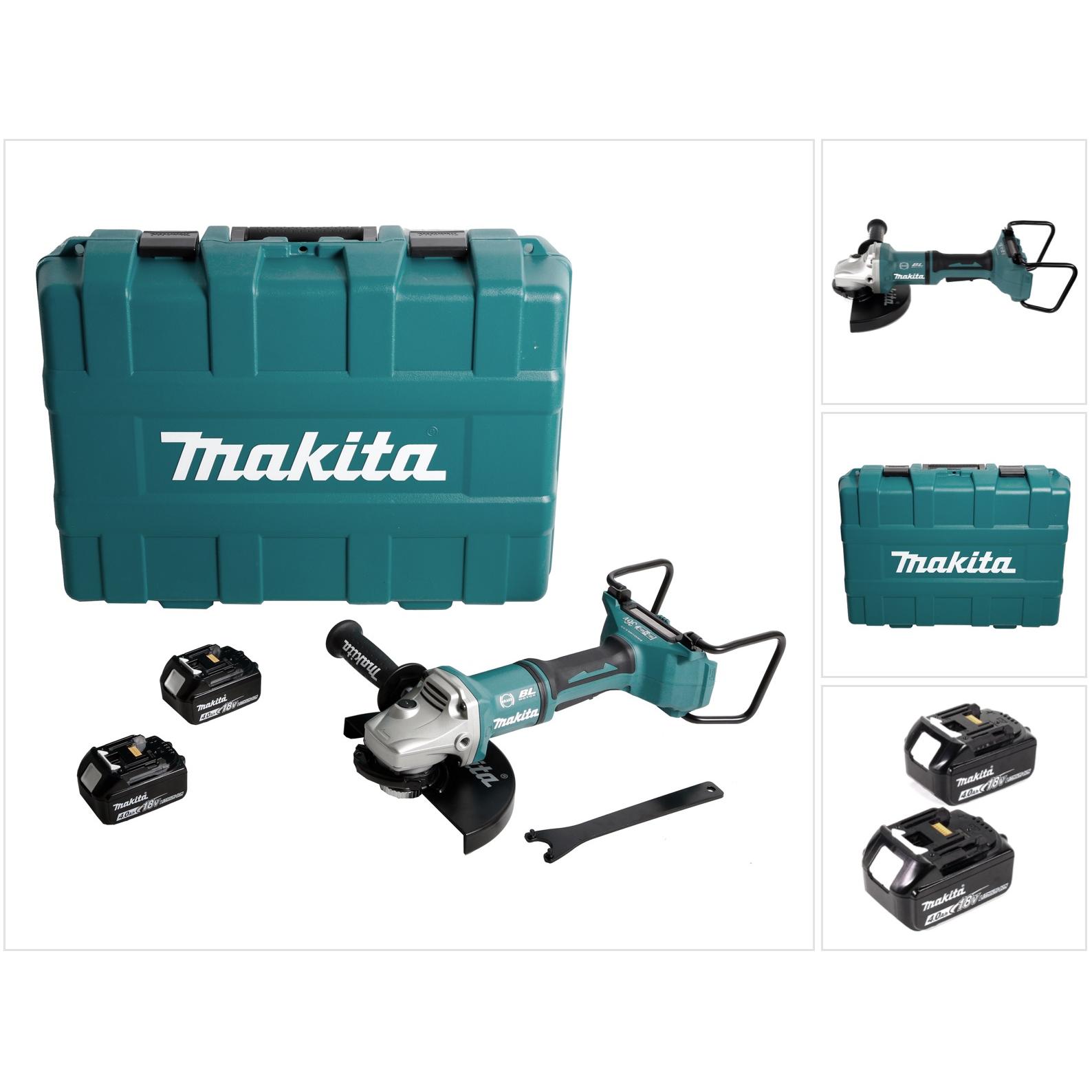 Makita, Winkelschleifer, DGA 900 MKX2 Akku Winkelschleifer 36V ( 2x18V ) 230mm Brushless + 2x Akku 4,0Ah + Ezynut + (230...