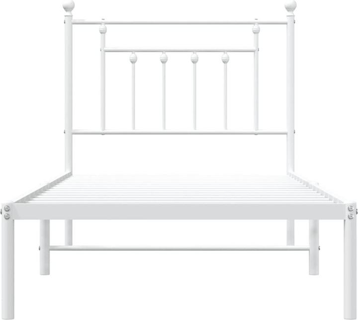 Produktbild VidaXL Bettgestell mit Kopfteil Metall Weiss 90x200 cm, Farbe (90 x 200 cm)