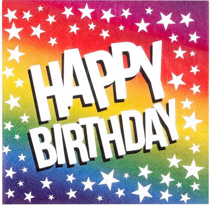 Boland 20 serviettes en papier Happy Birthday 33 x 33 cm (20 x, 33 x 33 cm)