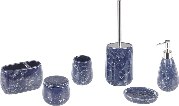 Actual product image Beliani Bathroom set 6-piece ceramic blue ANTUCO