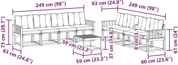 Produktbild vidaXL Outdoor-Sofa
