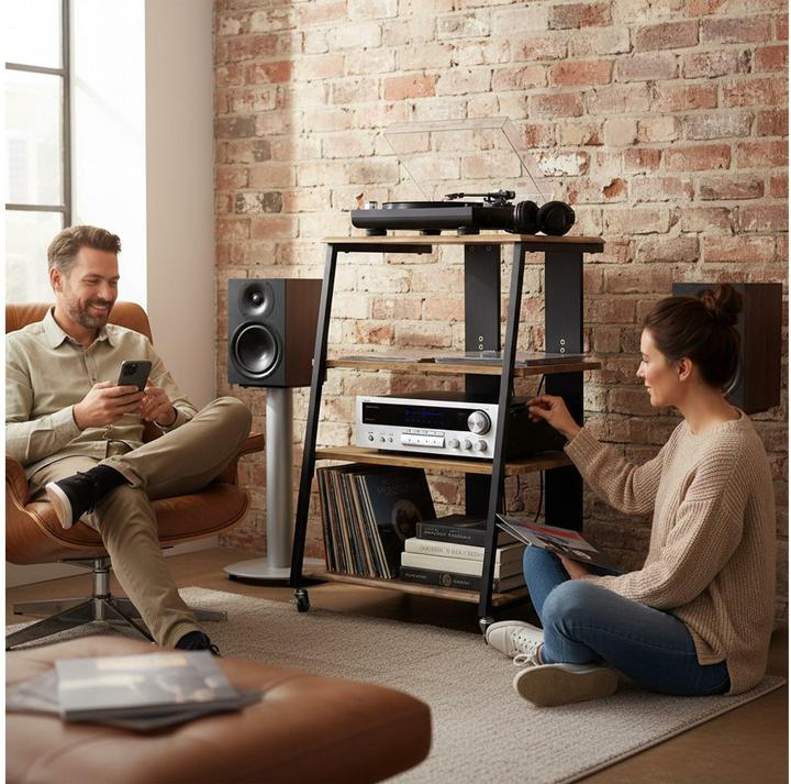 Produktbild Relaxdays Hifi Rack mit 4 Ablagen (61 x 52 x 78 cm)