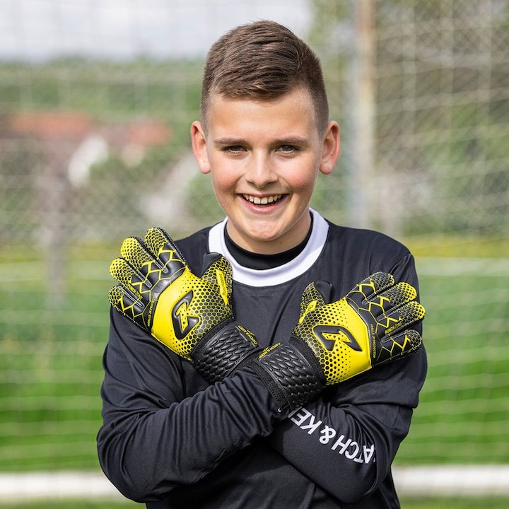 Produktbild Catch & Keep Fussballhandschuhe Kralle Protector Gr. 3 Gelb Torwart Keeper Goalie Handschuhe (3)