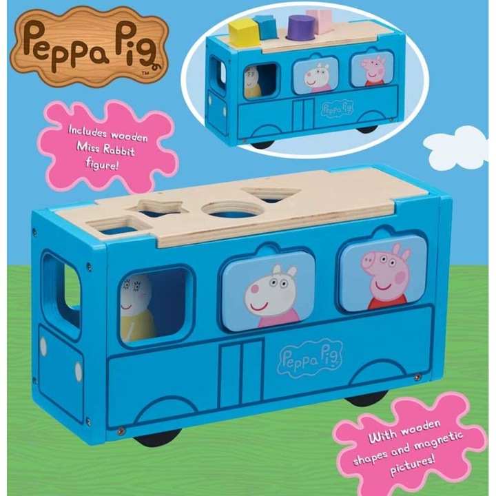 Image du produit Boti Trieur de formes en bois Peppa Pig Schoolbus