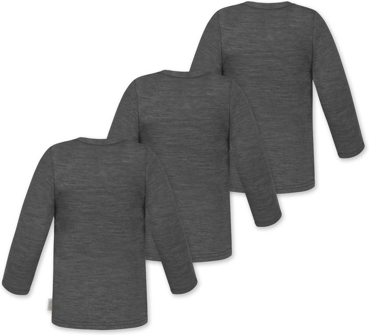 Produktbild Normani 3er Pack Baby Merino Longsleeve „Taupo" - 9467 (68)