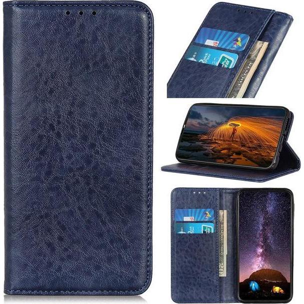 Thumbnail - MU Classic Crazy Horse V Leder Bookcover Series (OnePlus Nord), Smartphone Hülle, Blau