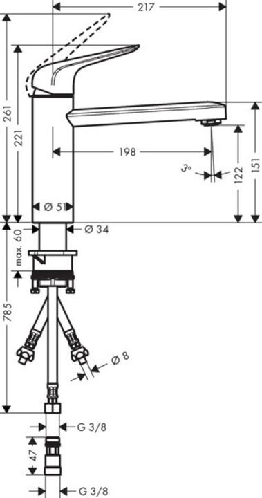 Produktbild hansgrohe Niederdruckarmatur Focus M42 chrom 71804000