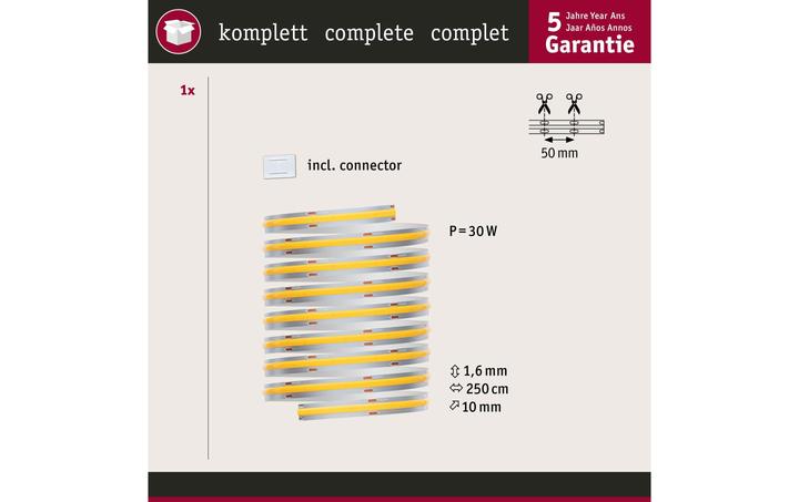 Immagine prodotto Paulmann MaxLED 1000 a riga intera COB a strisce (Bianco caldo, 250 cm, Interno)