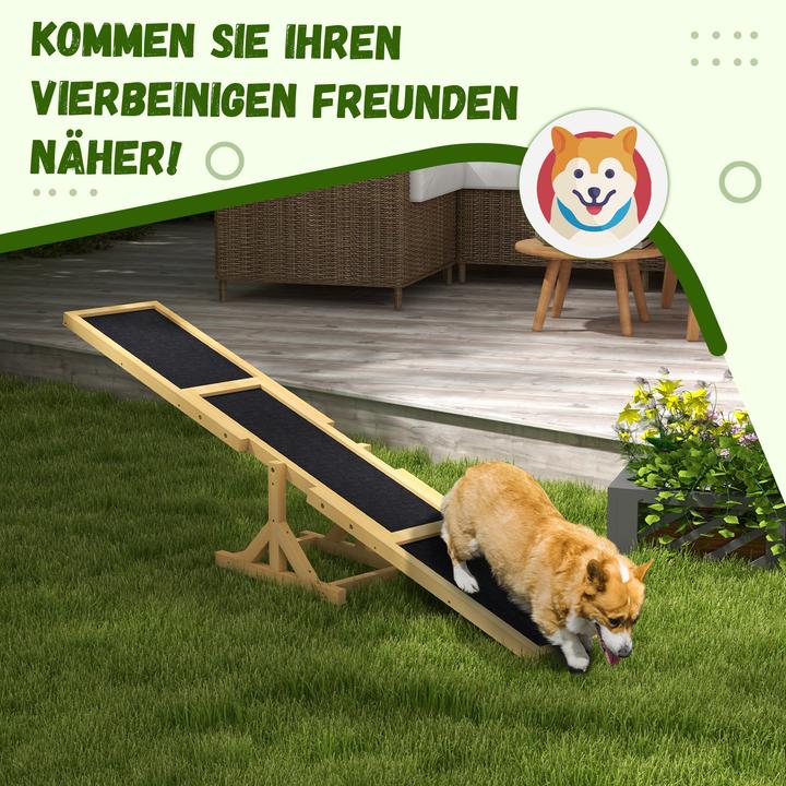 Produktbild PawHut Hundewippe Tannenholz Gelb (Agility)