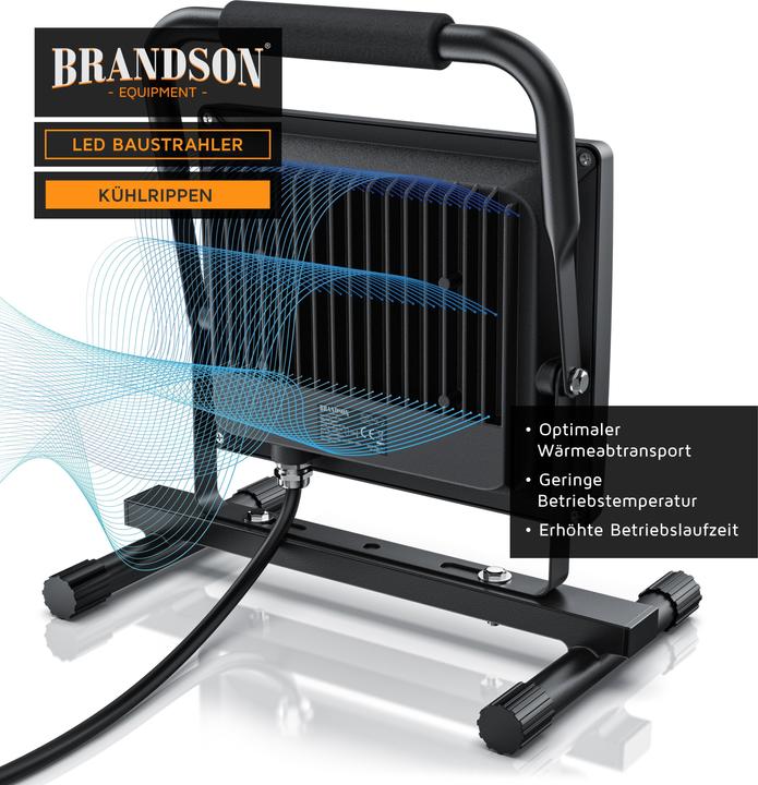 Produktbild Brandson Baustrahler, 60W LED Outdoor Fluter, Bauscheinwerfer, Arbeitsleuchte, 3,8m Kabel, IP65 (6000 lm)