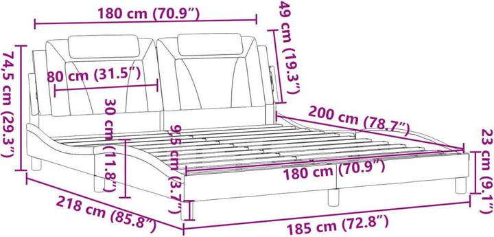Image du produit vidaXL Bettgestell (180 x 200 cm)