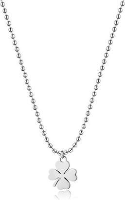 Actual product image Sagapo S'Agapo Popular Steel Necklace With Four-Leaf Clover Smile Ssm005