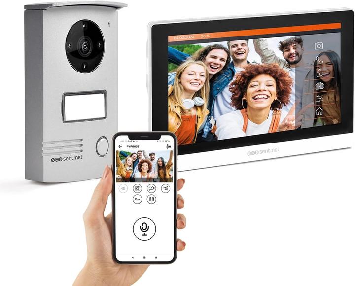 Actual product image SCS Sentinel Video Door Intercom with 7-Inch Touchscreen, Cable Phone, Wall Mount, Screws (Wireless)
