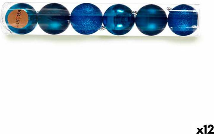 Krist+ Weihnachtskugeln-Set Blau Kunststoff 8 x 9 x 8 cm (12 Stück) (12-pièce)