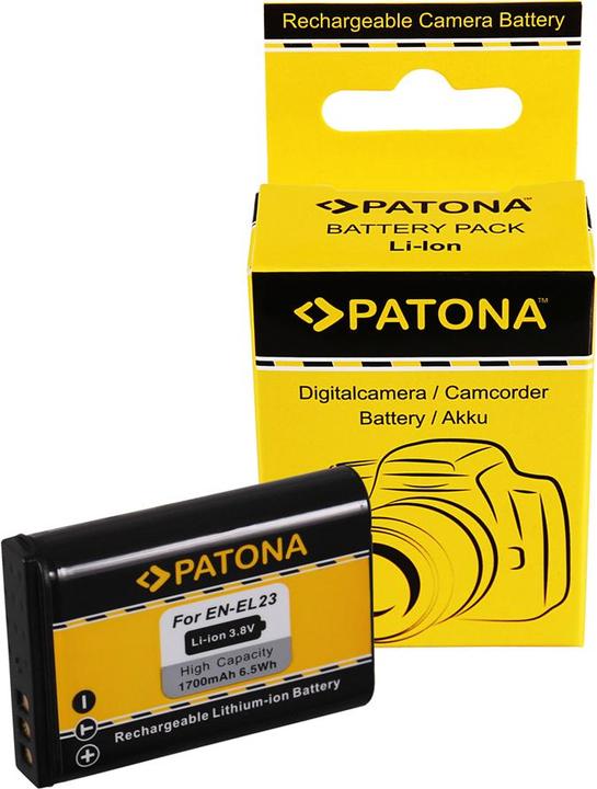 Actual product image Patona Akku f. Nikon Coolpix P600 Nikon EN-EL23 ENEL23 Nikon P600 (Camera battery)