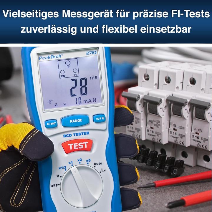Produktbild Peaktech P 2710 Digitaler FI Tester (CAT III 600V)
