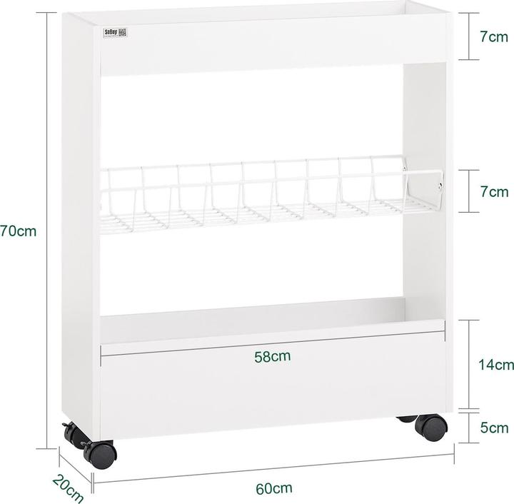 Immagine prodotto SoBuy Scaffale a nicchia con 3 ripiani (20 x 70 x 60 cm)