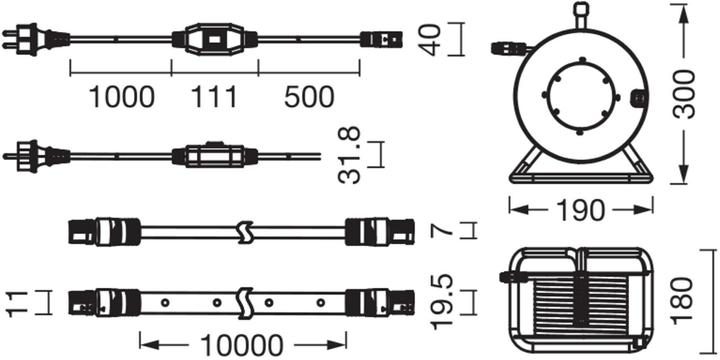 Produktbild Osram Outdoor Flex IP65 Cool White CH Plug 10M 840 IP65 (Kaltweiss, 1000 cm, Indoor, Outdoor)
