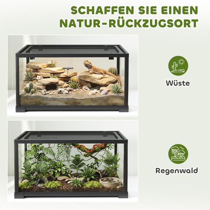 Actual product image PawHut Terrarium Glas, Kunststoff Schwarz