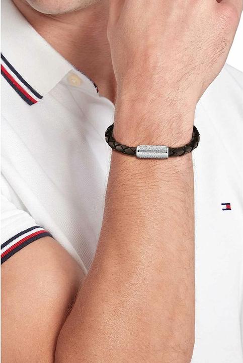 Produktbild Tommy Hilfiger Explore the Braid Armband (19 cm, Edelstahl, Leder)
